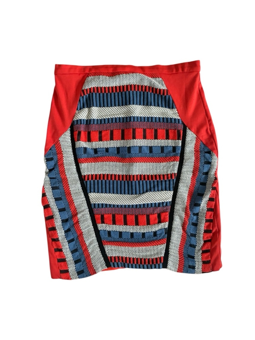 Eva Franco x Anthropologie Merida Embroidered Geometric Pencil Skirt Boho Artsy